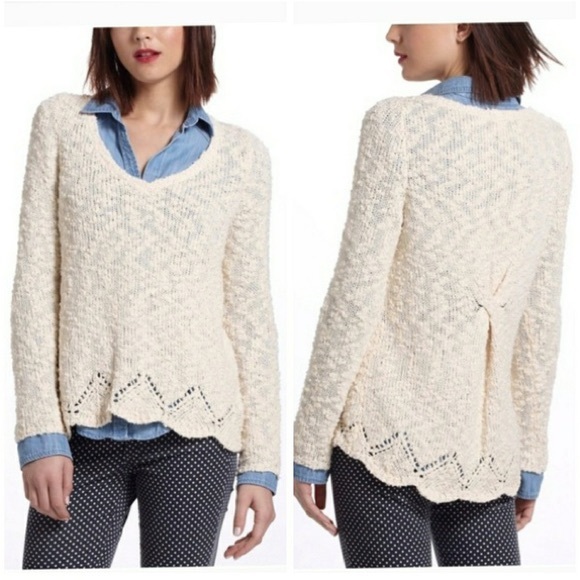 Anthropologie Yellow Bird Crochet Sweater - Picture 2 of 8